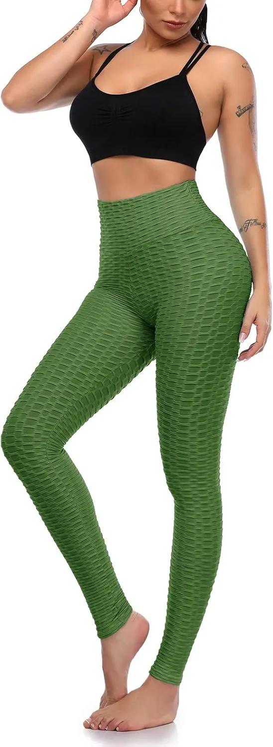 Butt Lifting Leggings for Women Yoga Workout Gym High Waisted Plus Size Soft Tummy Control Pants