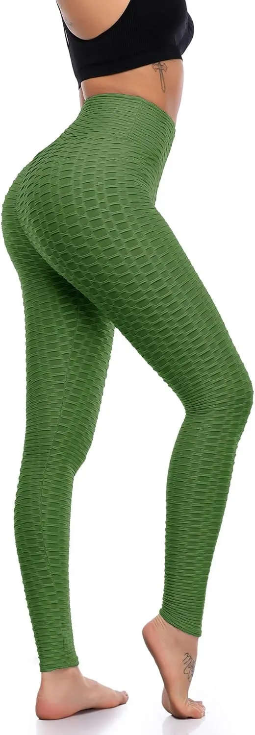 Butt Lifting Leggings for Women Yoga Workout Gym High Waisted Plus Size Soft Tummy Control Pants