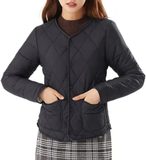 Buttons Cotton Coat Thicken Fleece Padded Jacket Liner With Pockets Women Lightweight Sherpa Warm Quilted Top