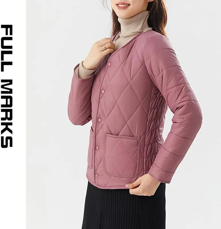 Buttons Cotton Coat Thicken Fleece Padded Jacket Liner With Pockets Women Lightweight Sherpa Warm Quilted Top