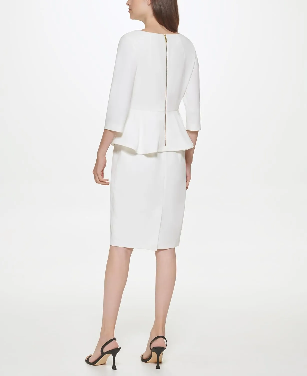 Calvin Klein Women's Work 3/4 Sleeve Peplum Dress