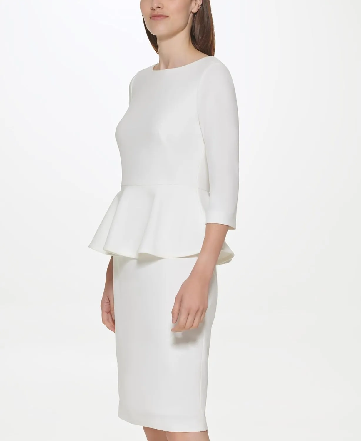 Calvin Klein Women's Work 3/4 Sleeve Peplum Dress