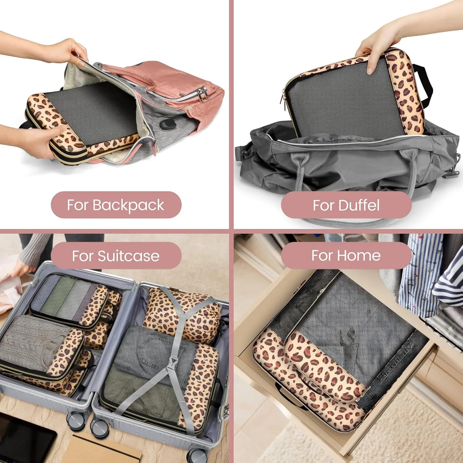 Cambond Compression Packing Cubes for Travel Women - Lightweight Luggage Organizers Bag Packing Cubes for Carry on Suitcases