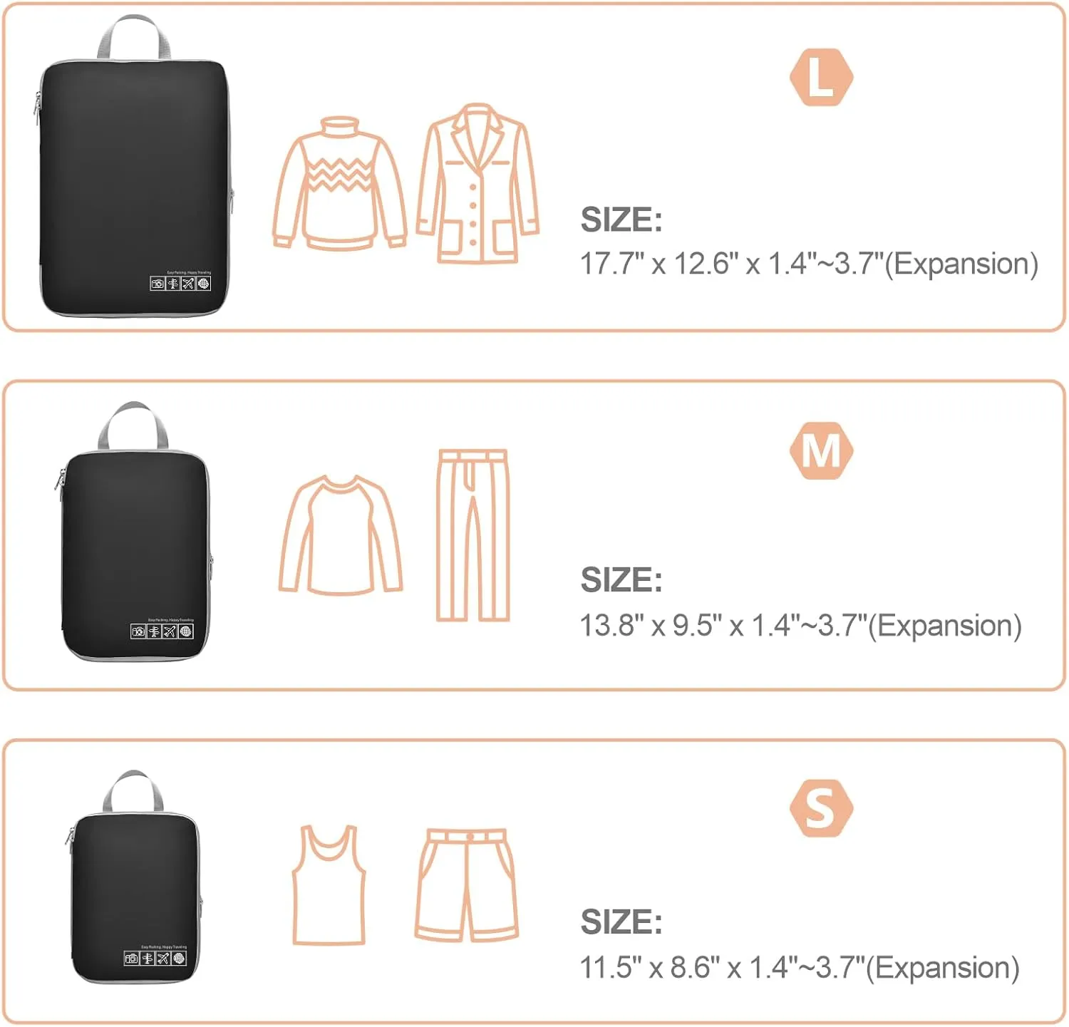 Cambond Compression Packing Cubes for Travel Women - Lightweight Luggage Organizers Bag Packing Cubes for Carry on Suitcases