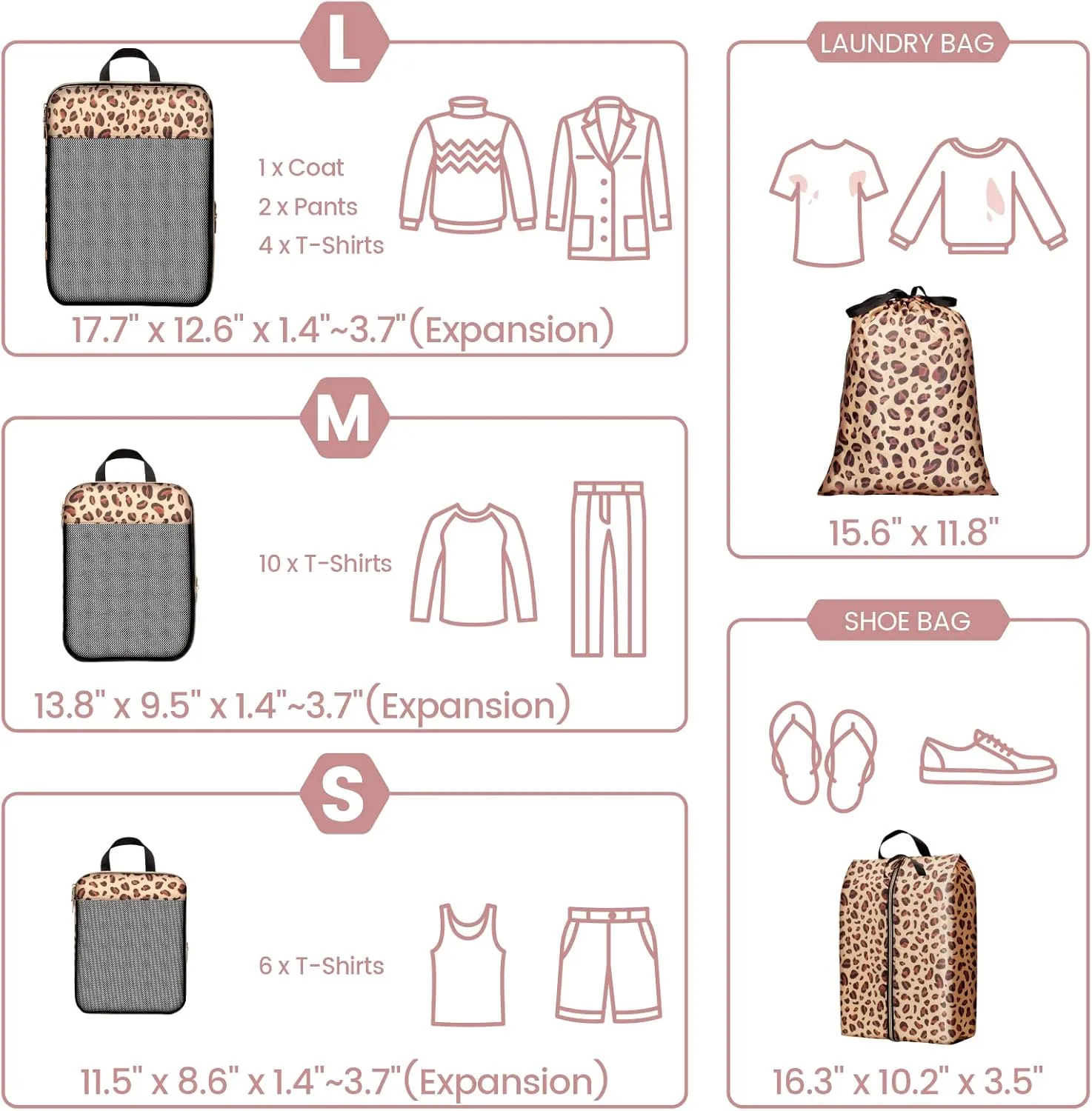 Cambond Compression Packing Cubes for Travel Women - Lightweight Luggage Organizers Bag Packing Cubes for Carry on Suitcases