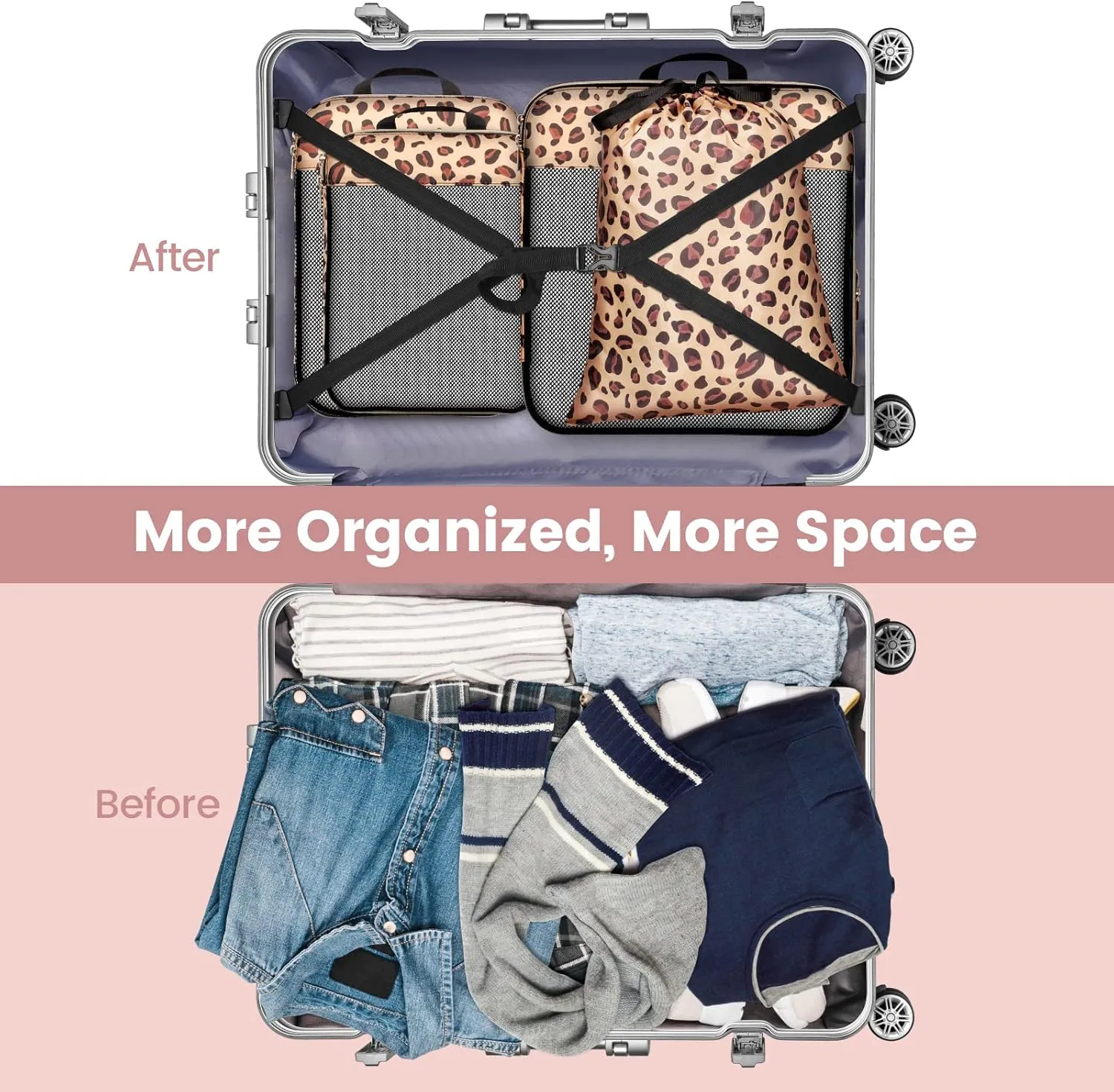 Cambond Compression Packing Cubes for Travel Women - Lightweight Luggage Organizers Bag Packing Cubes for Carry on Suitcases