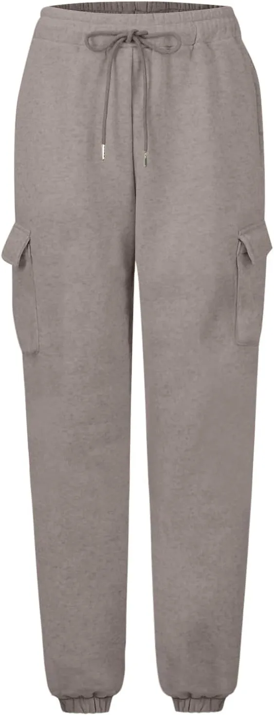 Cargo Sweatpants for Teen Girls Cinch Bottom Baggy Trousers High Waisted Soft with Pockets Lounge Pants Joggers Comfy