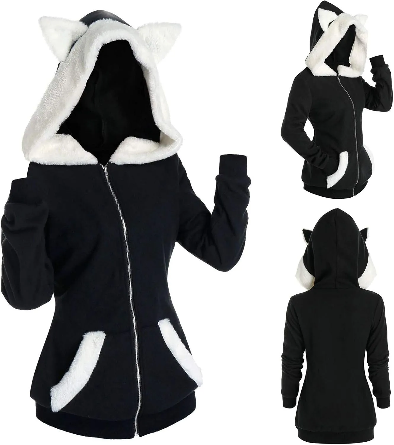 Cat Hoodie Loose Hoodies Hooded Cute Comfort Colors Sweatshirts Hoodies with Ears Baggy Womens Pullover Sweaters