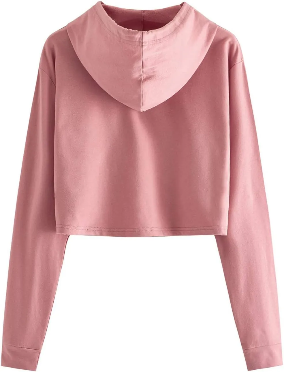 Ceboyel Women Cropped Hoodie Drawstring Pullover Sweatshirt Long Sleeve Workout Tops Trendy Y2k Teen Girls Clothes