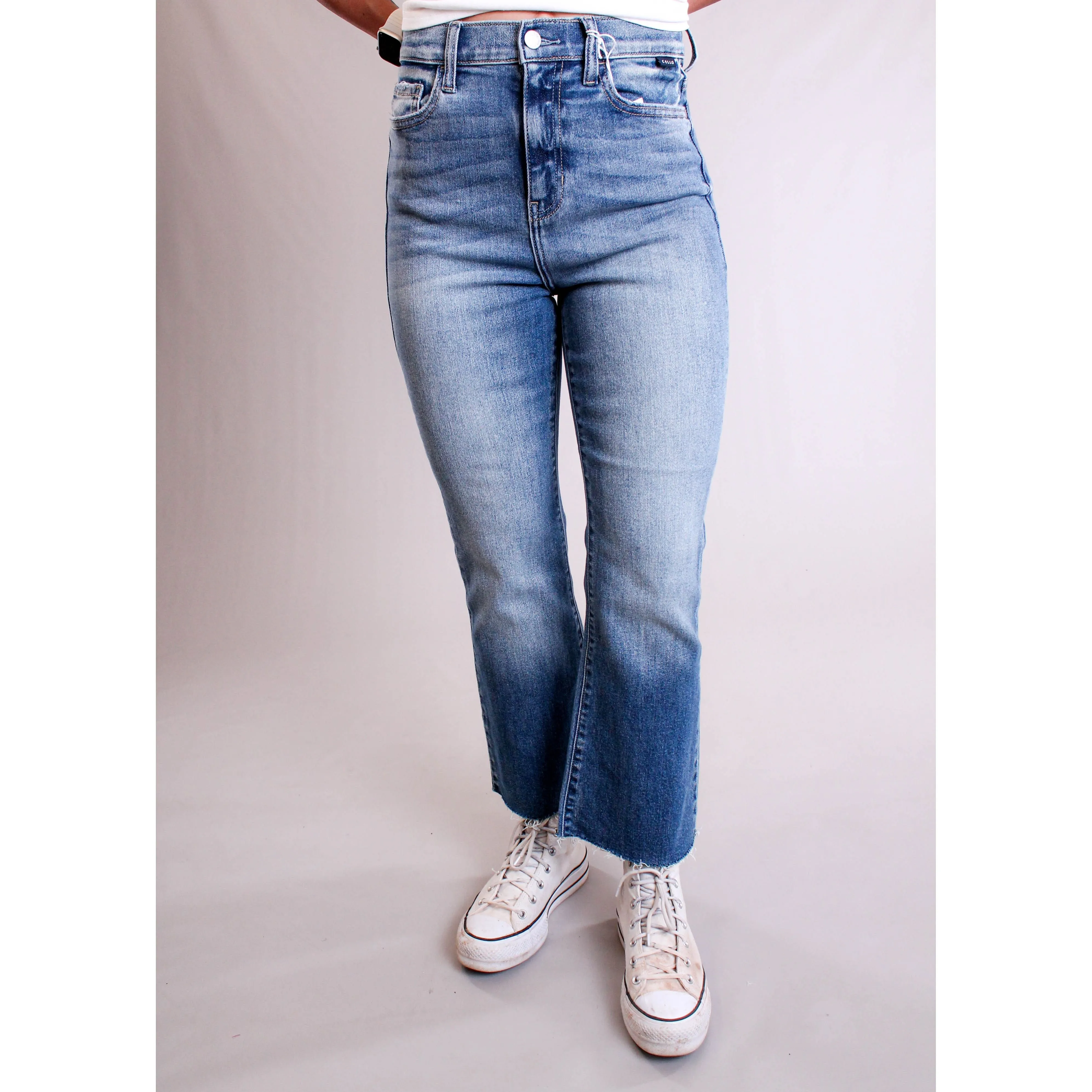Cello HiRise Crop Flare Jean