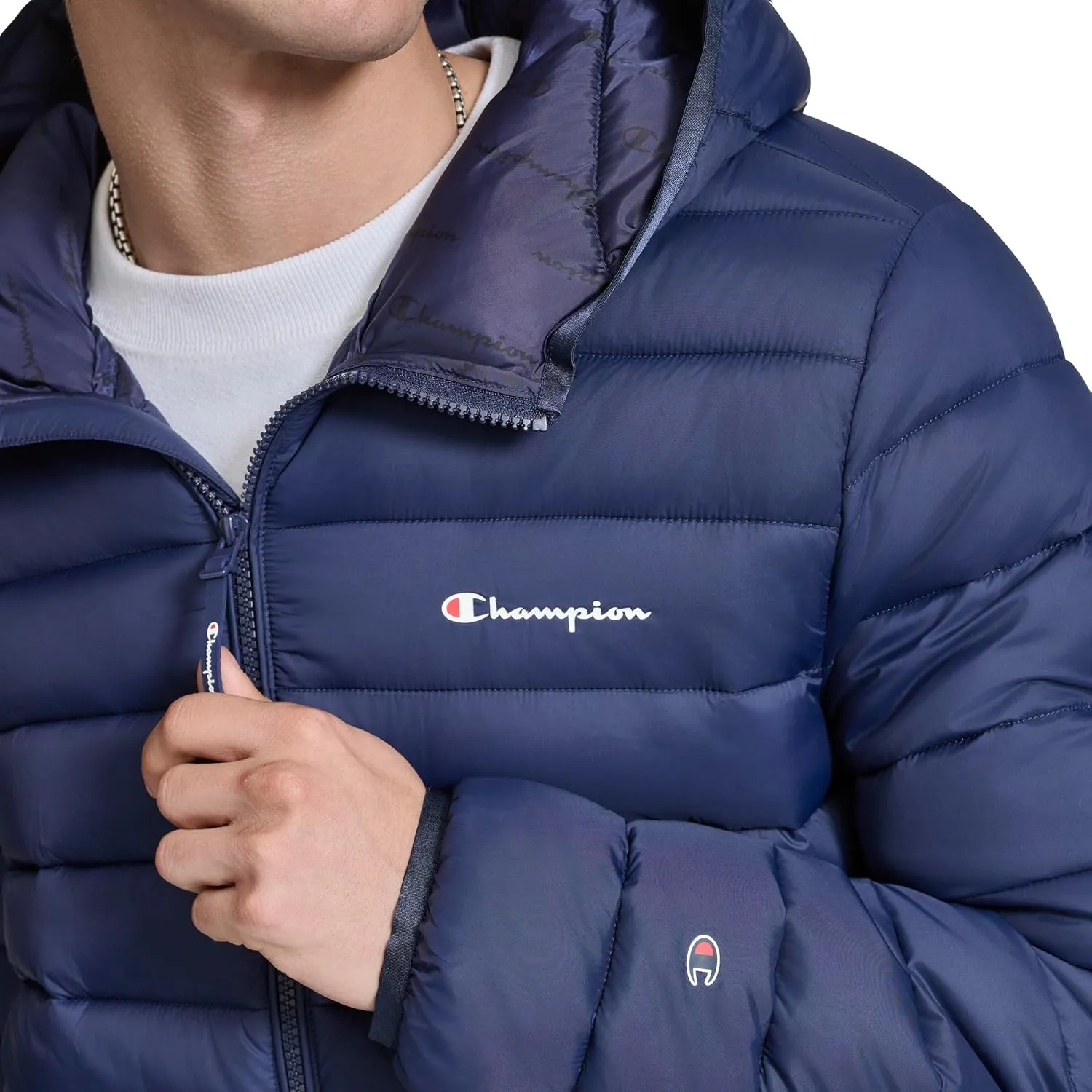 Champion Men's Performance Lightweight Puffer Jacket with Hood