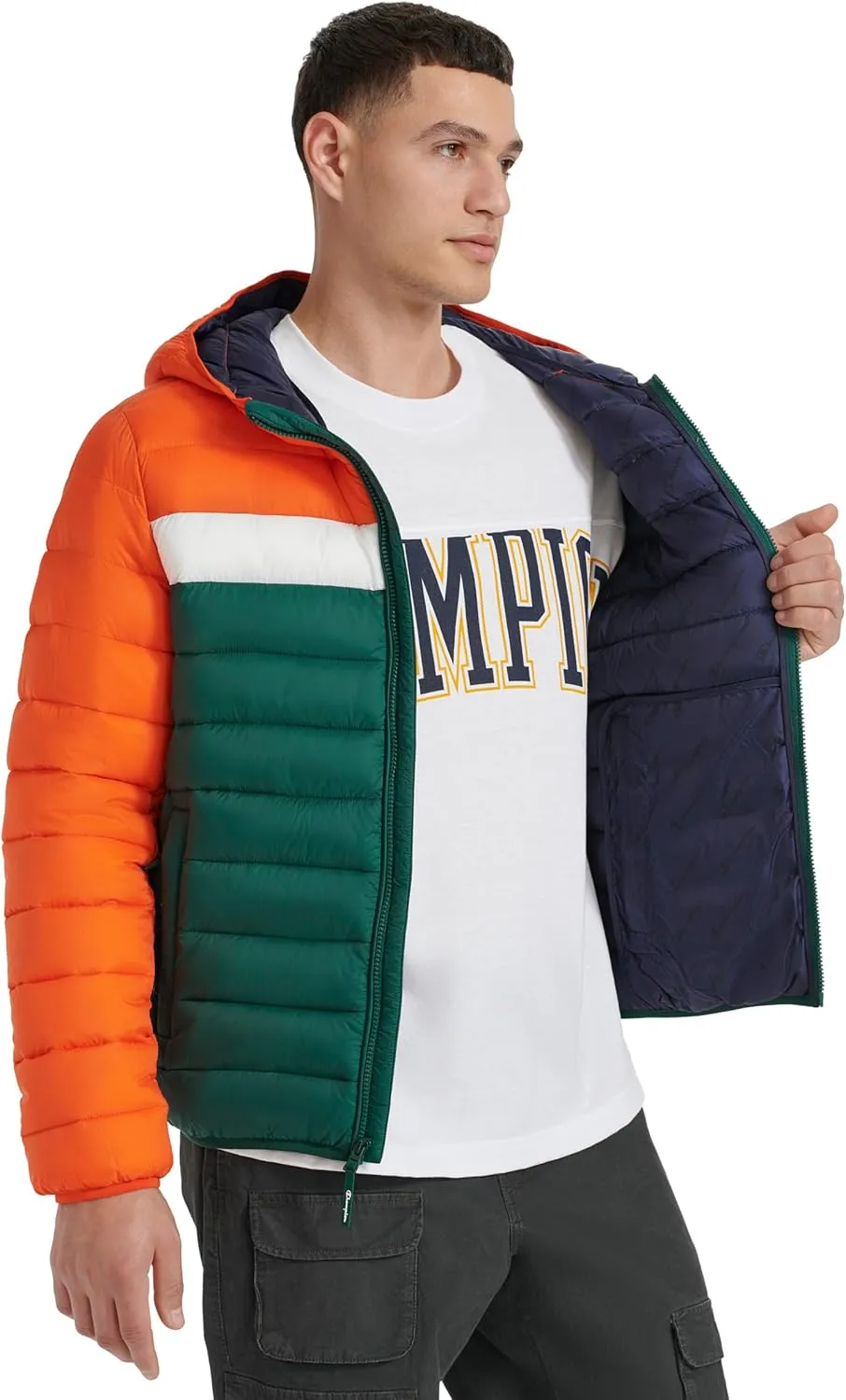 Champion Men's Performance Lightweight Puffer Jacket with Hood