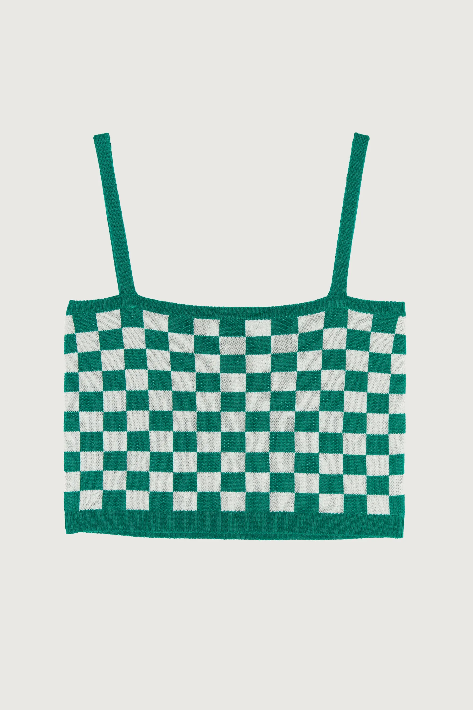 CHECKERED CROPPED TANK