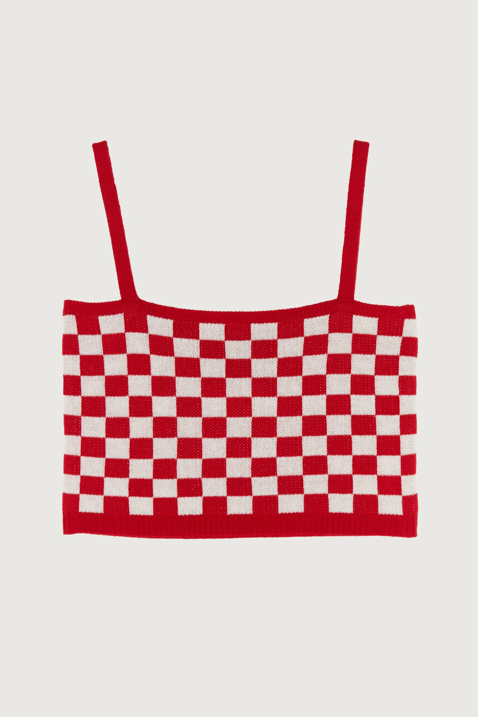 CHECKERED CROPPED TANK