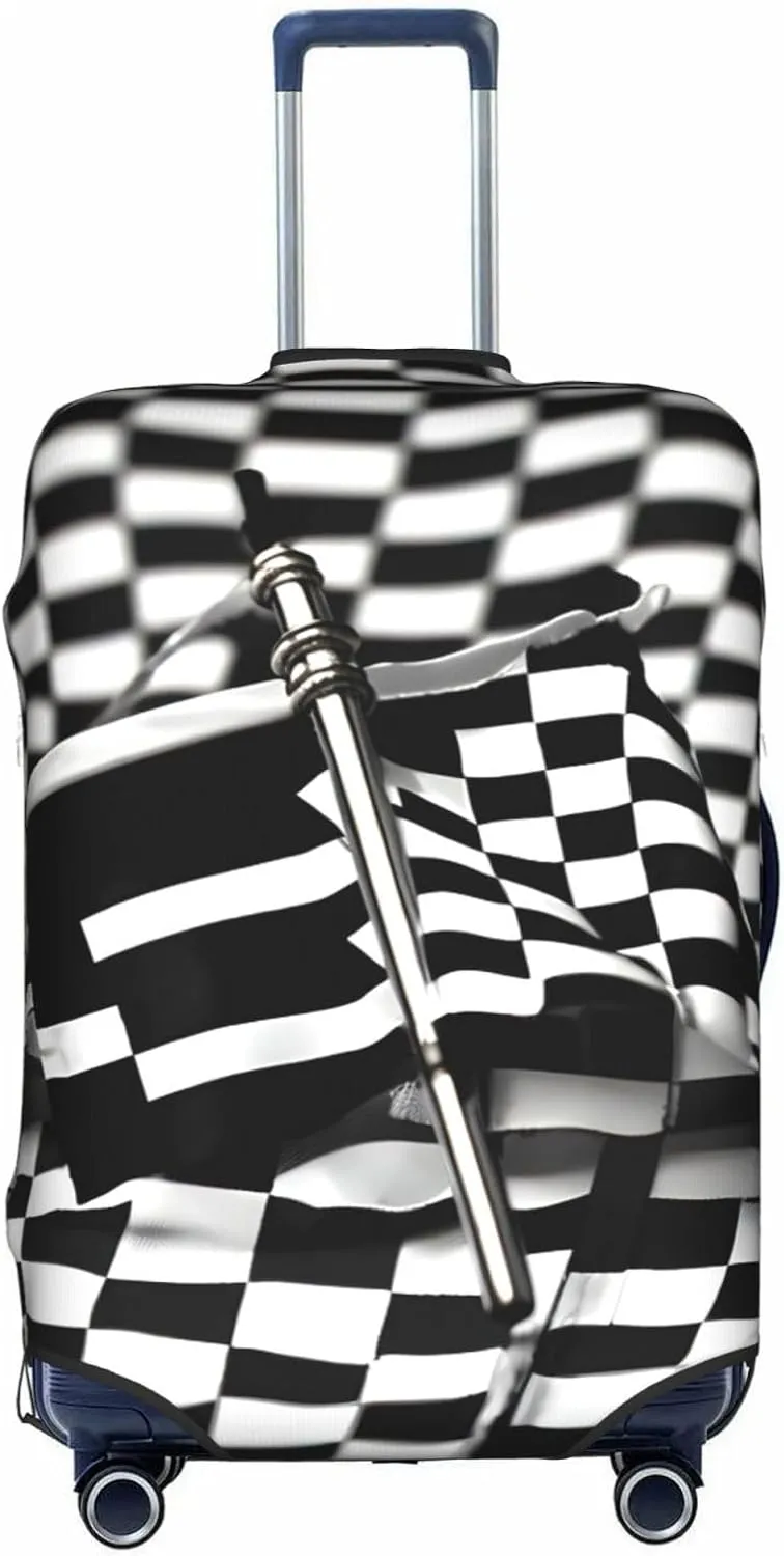 Checkered Flags Race Flags Stylish Luggage Cover:The Ultimate Travel Accessory,Fashionable Suitcase Protector