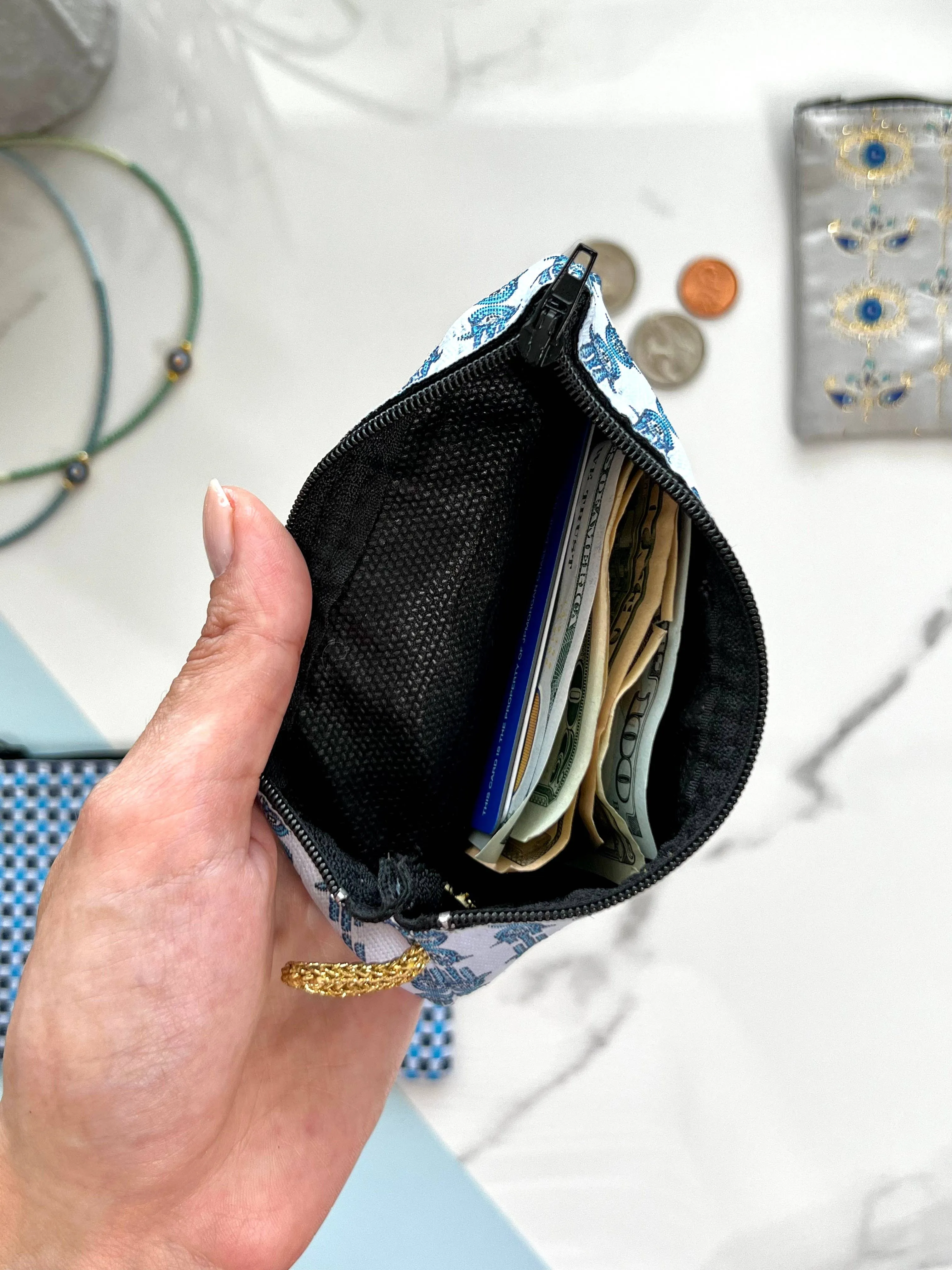 Chic Evil Eye Coin Purse, Small Zipper Pouch