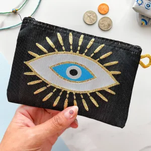 Chic Evil Eye Coin Purse, Small Zipper Pouch