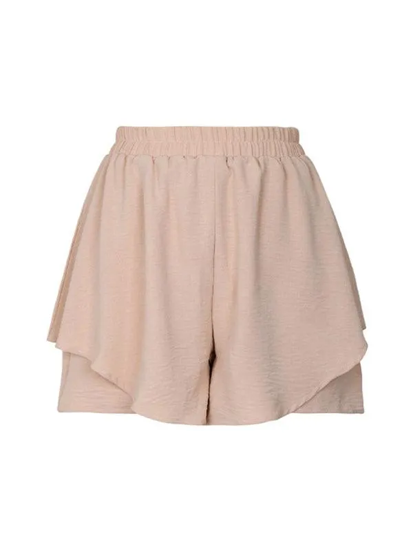 Chic High-Waisted Layered Women's Fashion Shorts for Effortless Elegance