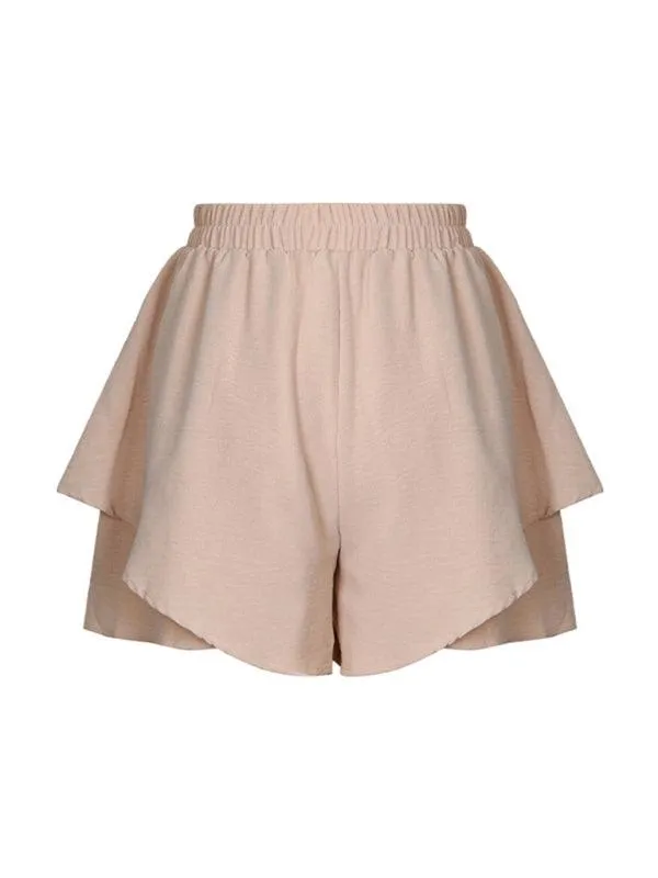 Chic High-Waisted Layered Women's Fashion Shorts for Effortless Elegance