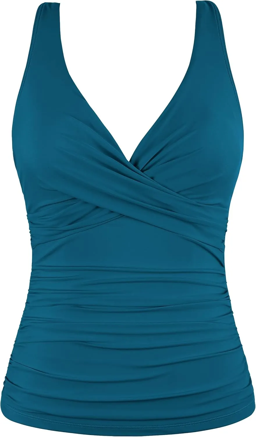 Cindy's aunt Women's Underwire Tankini Tops Ruched Crossback Swim Tops Tummy Control Bathing Suit Top No Bottom