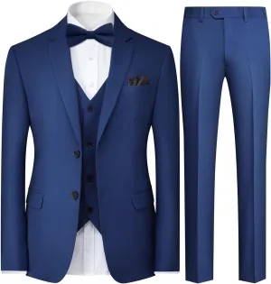 Cloudstyle Mens Stylish 3 Piece Dress Suit Classic Fit Wedding Formal Jacket & Vest & Pants