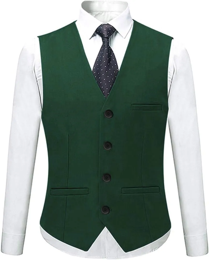 Cloudstyle Mens Stylish 3 Piece Dress Suit Classic Fit Wedding Formal Jacket & Vest & Pants