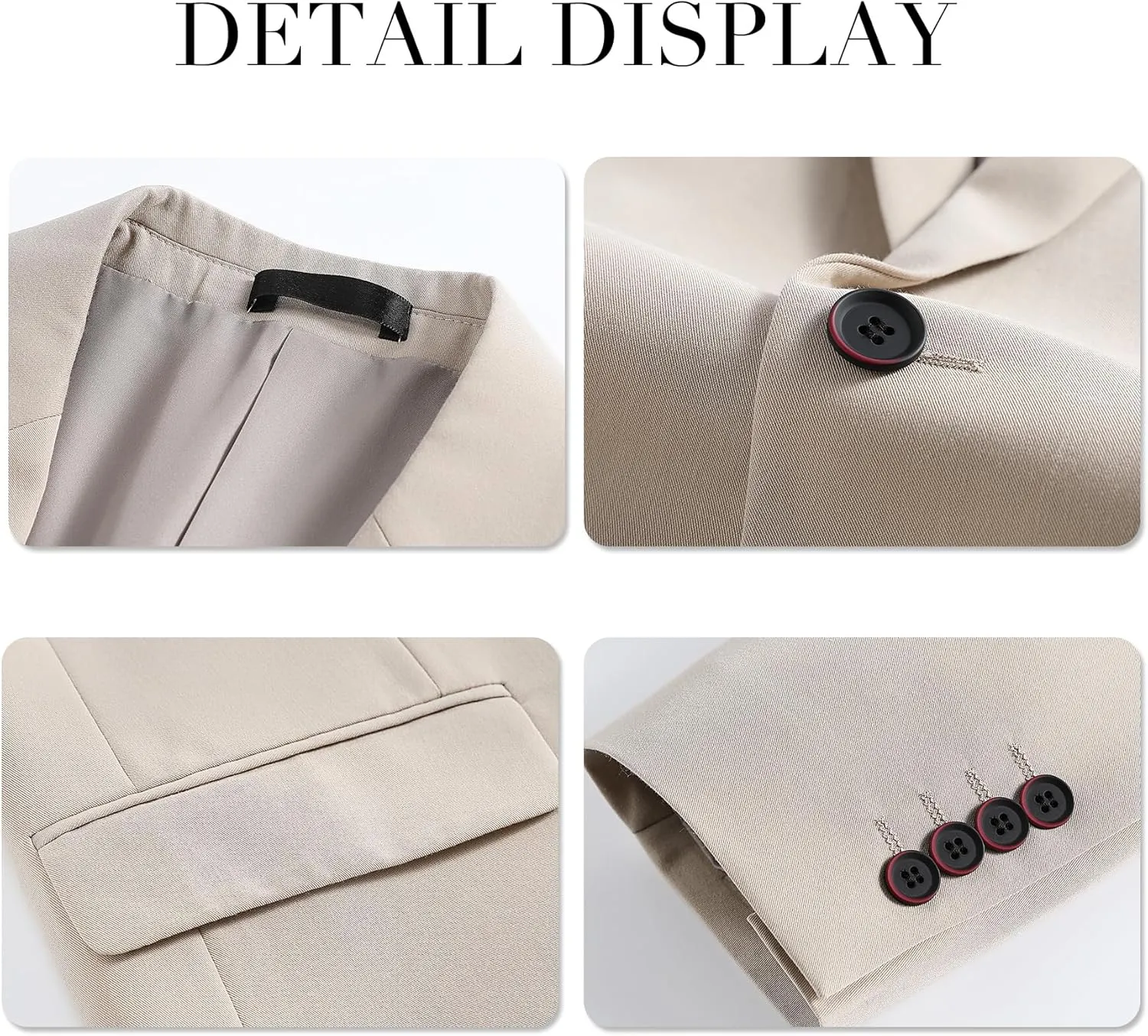 Cloudstyle Mens Stylish 3 Piece Dress Suit Classic Fit Wedding Formal Jacket & Vest & Pants