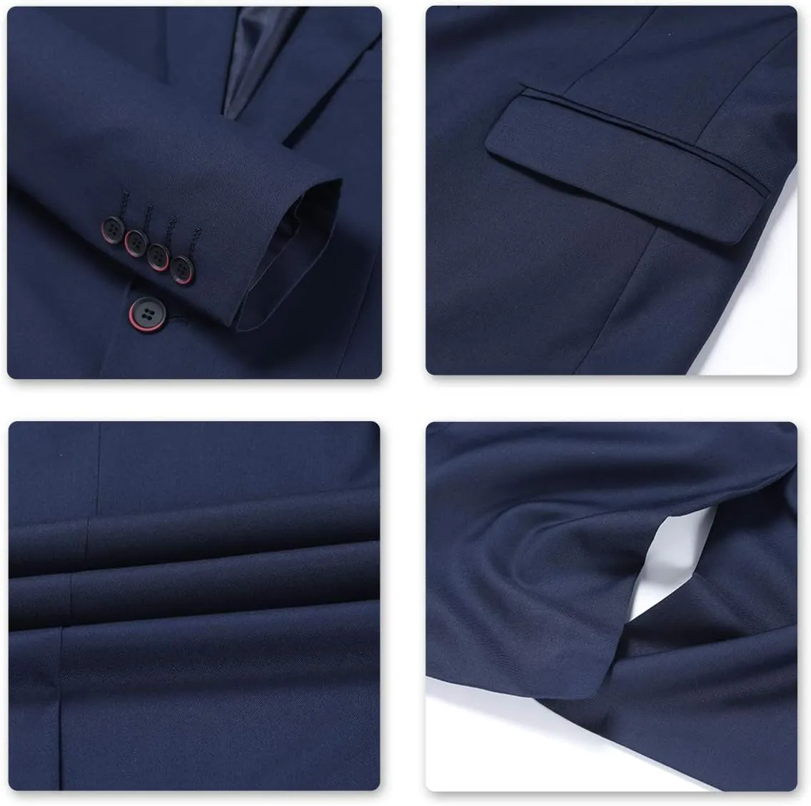 Cloudstyle Mens Stylish 3 Piece Dress Suit Classic Fit Wedding Formal Jacket & Vest & Pants