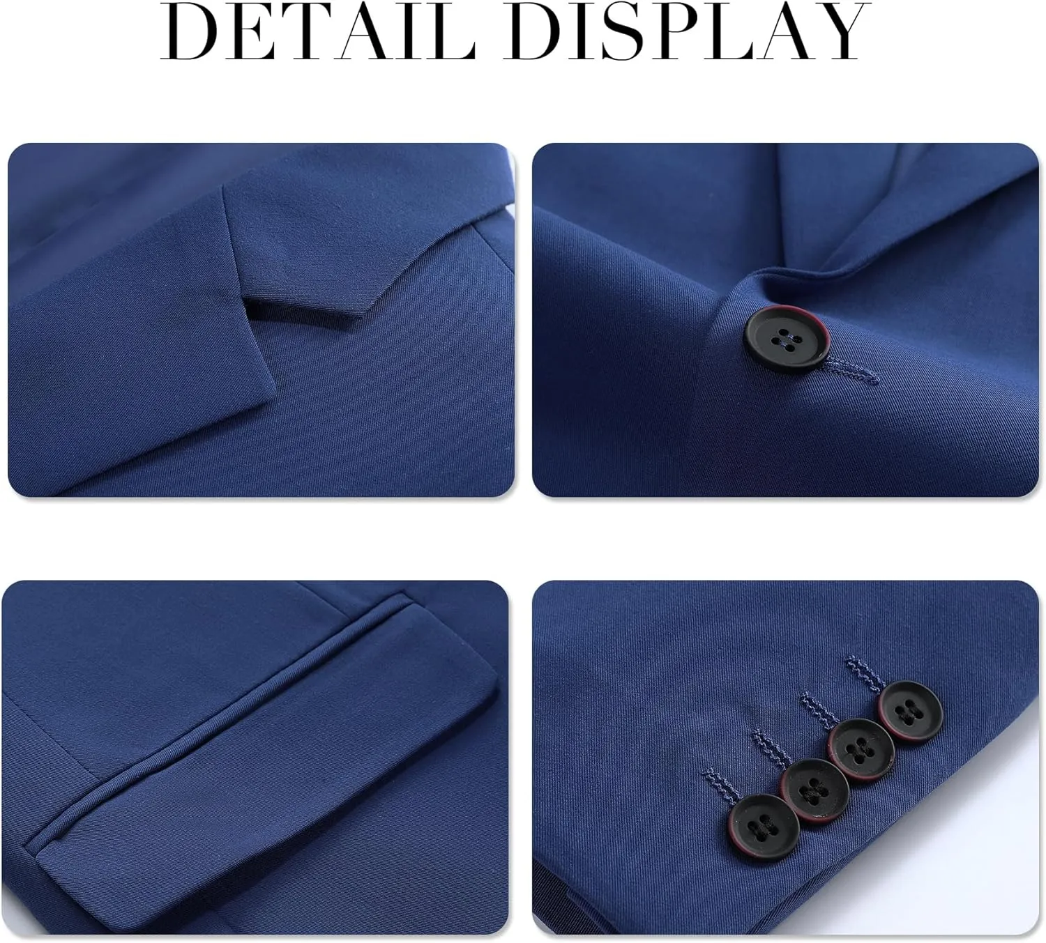 Cloudstyle Mens Stylish 3 Piece Dress Suit Classic Fit Wedding Formal Jacket & Vest & Pants