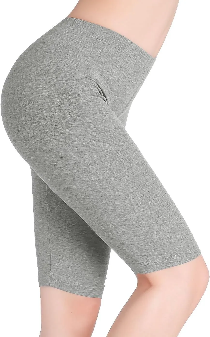 CnlanRow Womens Under Skirt Pants Soft Ultra Stretch Knee Length Leggings Fitness Sport Shorts