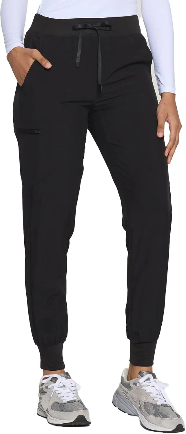 COZYFIT Womens Scrub Pants - Soft Stretch Yoga Style with 5 Pockets, Slim Fit Jogger Scrubs Pants for Women
