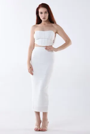 Crop Top Midi Skirt Set