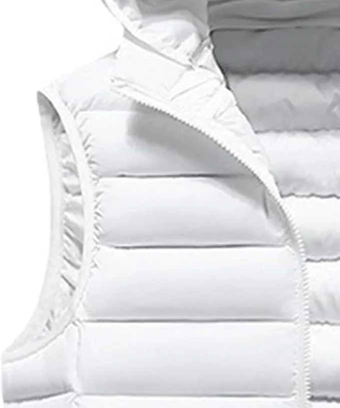 DGHM-JLMY Men's Sleeveless Lightweight Quilted Puffer Down Winter Hooded Down Cotton Vest Casual Vest Loose Coat with Hood