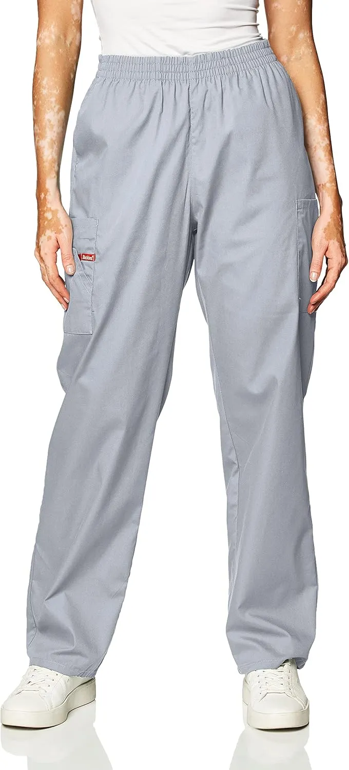 Dickies EDS Signature Scrubs for Women, Elastic Waist Pull-On Cargo Pants for Women in Soft Brushed Poplin 86106