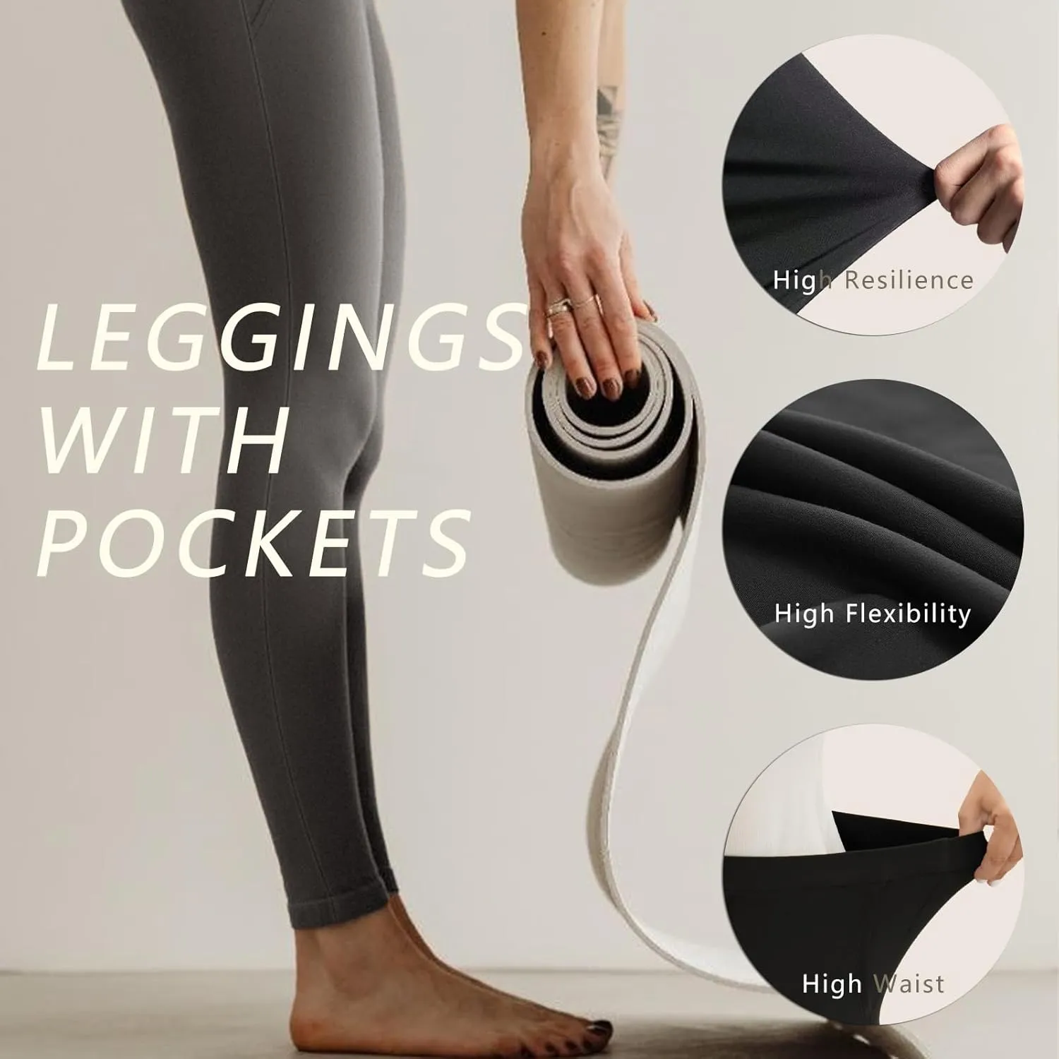Diravo 3 Pack Black Leggings for Women,Tights Buttery Soft Tummy Control Pants Lined Legging for Yoga Workout Athletic