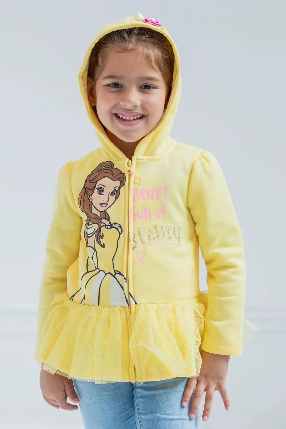 Disney Princess Moana Ariel Cinderella Belle Zip Up Hoodie Infant to Big Kid
