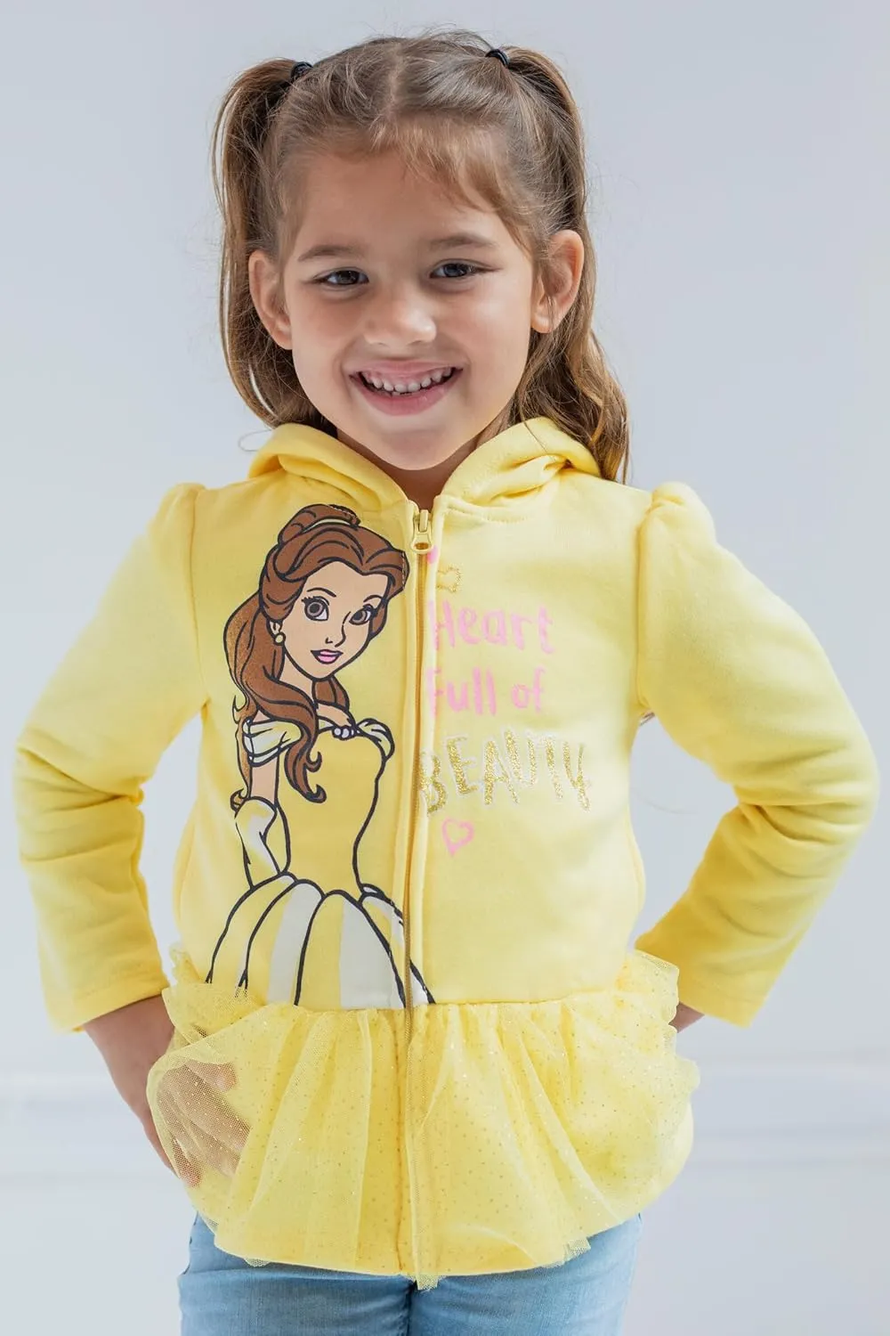 Disney Princess Moana Ariel Cinderella Belle Zip Up Hoodie Infant to Big Kid
