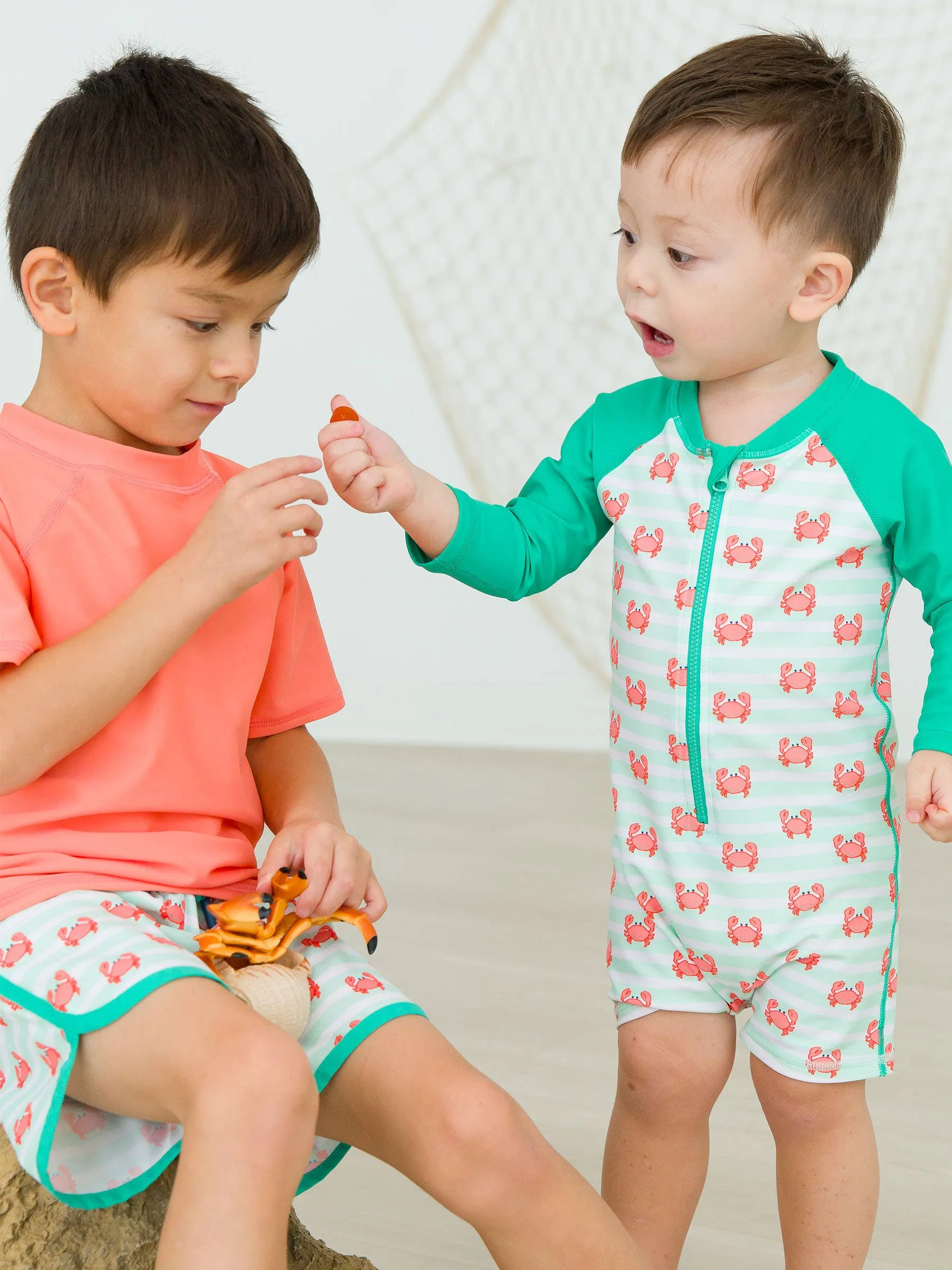 Dolphin Hem Swim Trunks - Crabby Cove