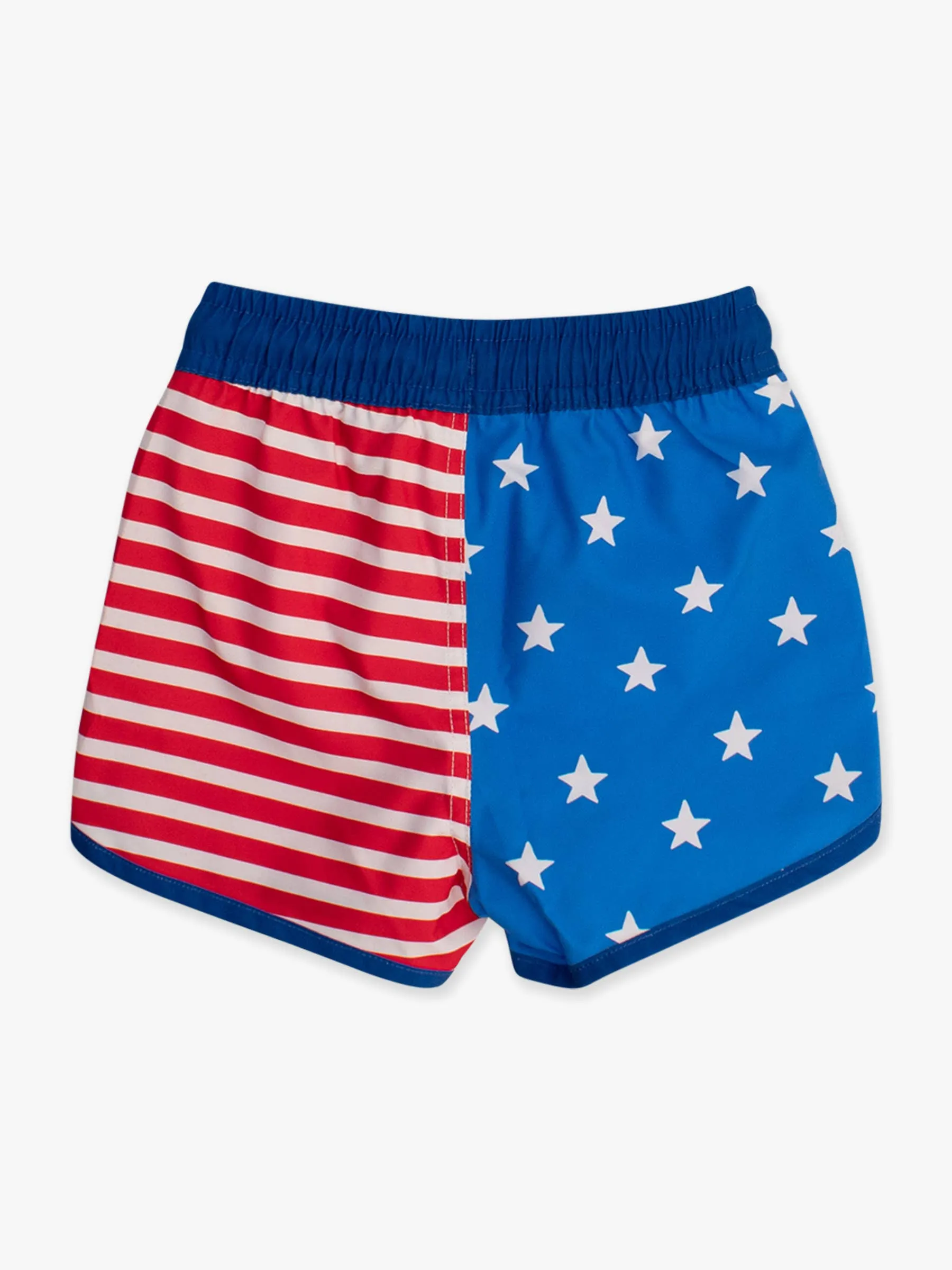 Dolphin Hem Swim Trunks - Stars & Stripes