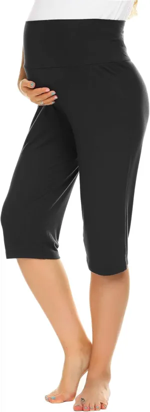 Ekouaer Maternity Shorts for Women Maternity Capris Yoga Pregnancy Short Pants Soft Joggers Lounge Bottoms S-XXXL