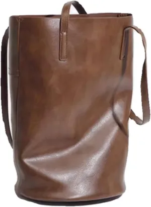 Elegant Women's Bucket Bag Pu Leather Shoulder Crossbody Bag Stylish Design Hobo Bag Purse