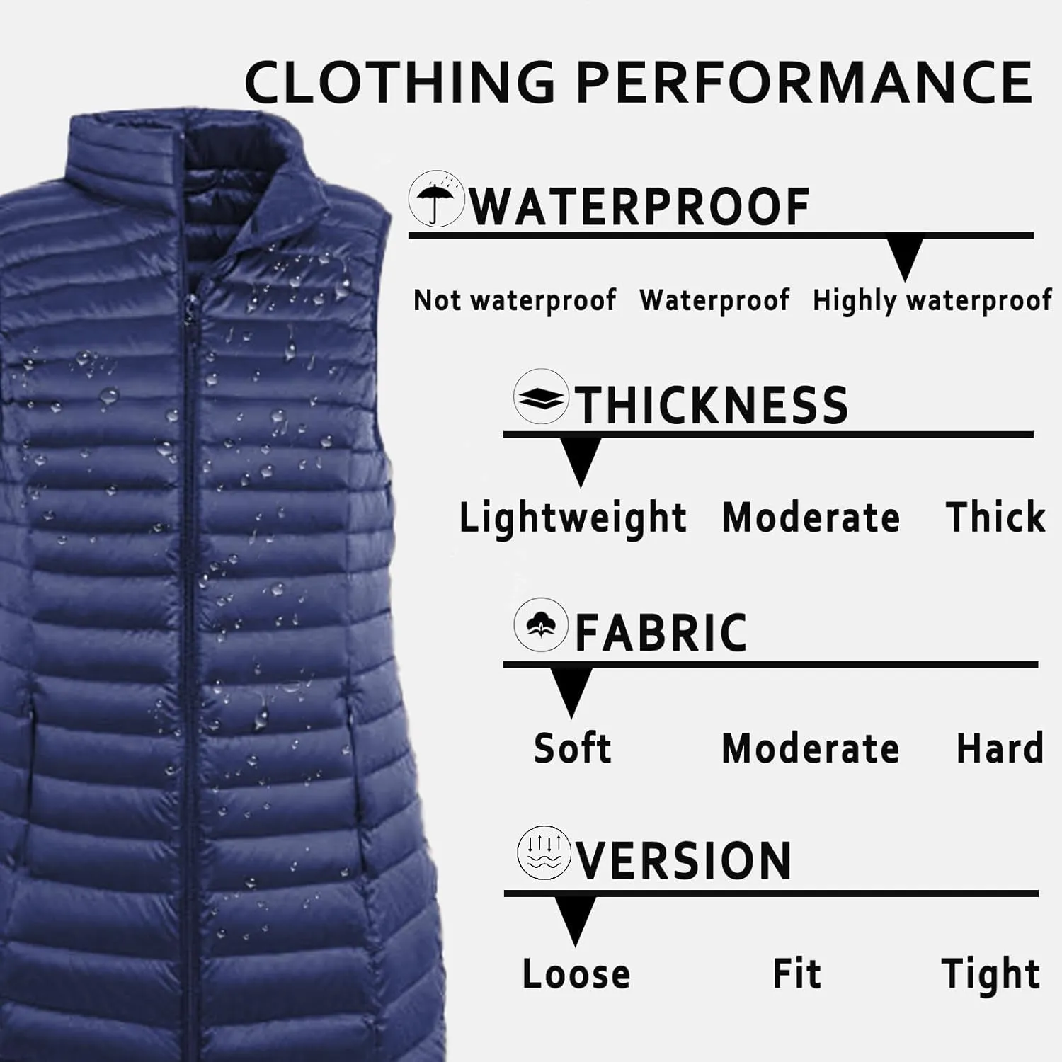 ELFJOY Women's Mid Long Down Vest Lightweight Puffer Vest Coat Jacket Stylish Windbreaker