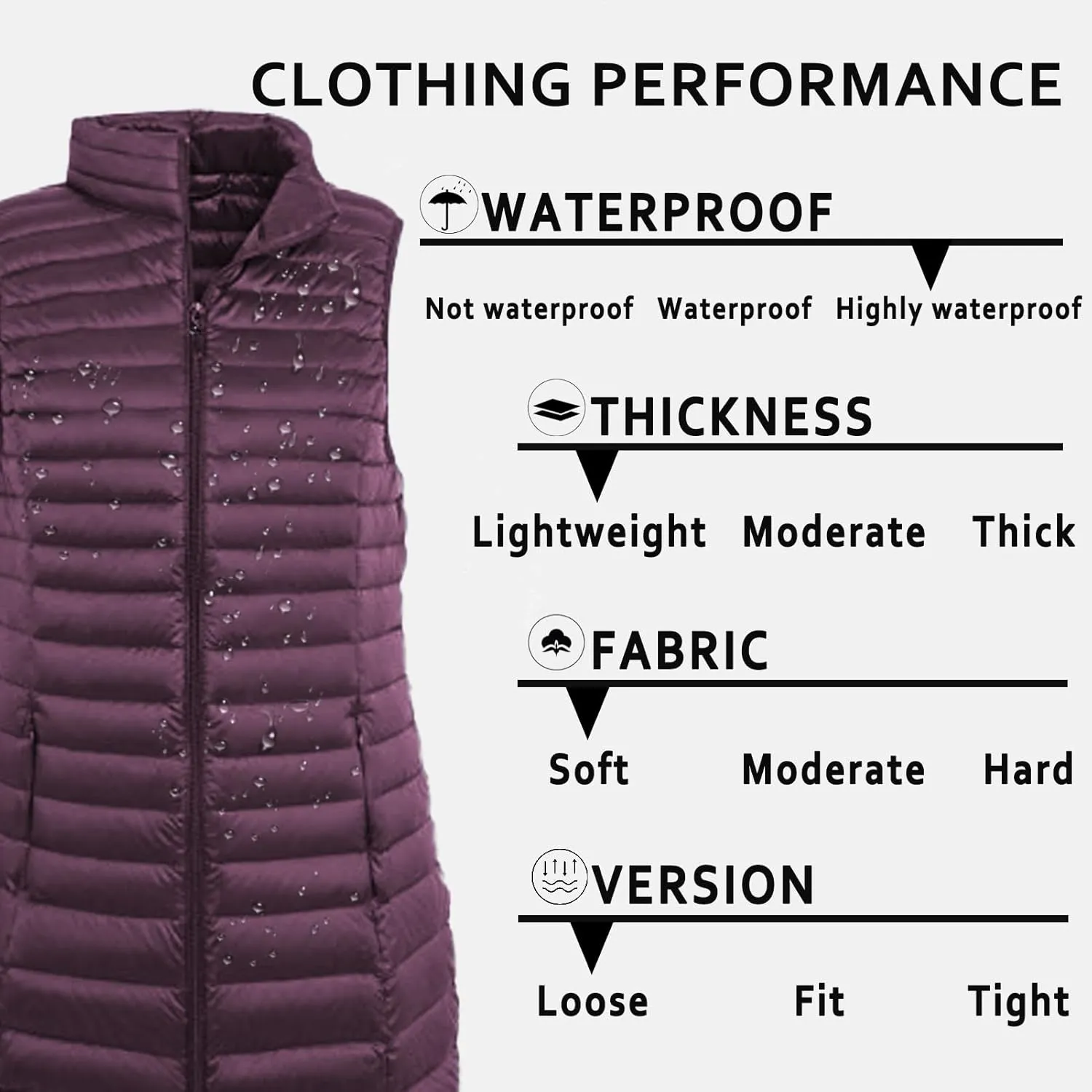 ELFJOY Women's Mid Long Down Vest Lightweight Puffer Vest Coat Jacket Stylish Windbreaker