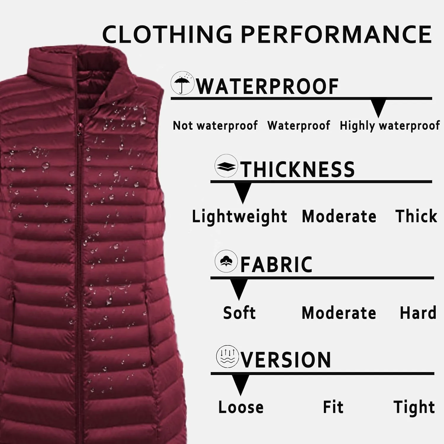 ELFJOY Women's Mid Long Down Vest Lightweight Puffer Vest Coat Jacket Stylish Windbreaker