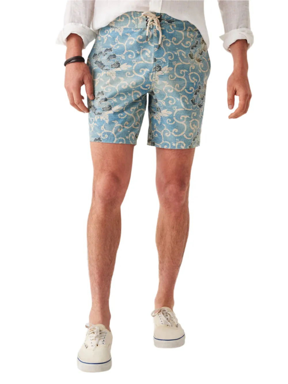 Faherty Classic Boardshort in Indigo Blossom Batik