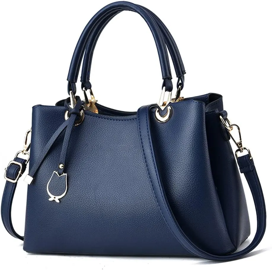Fashion Vegan Leather Satchel Handbag for Women - Stylish Crossbody Bag & Top Handle Tote Purse