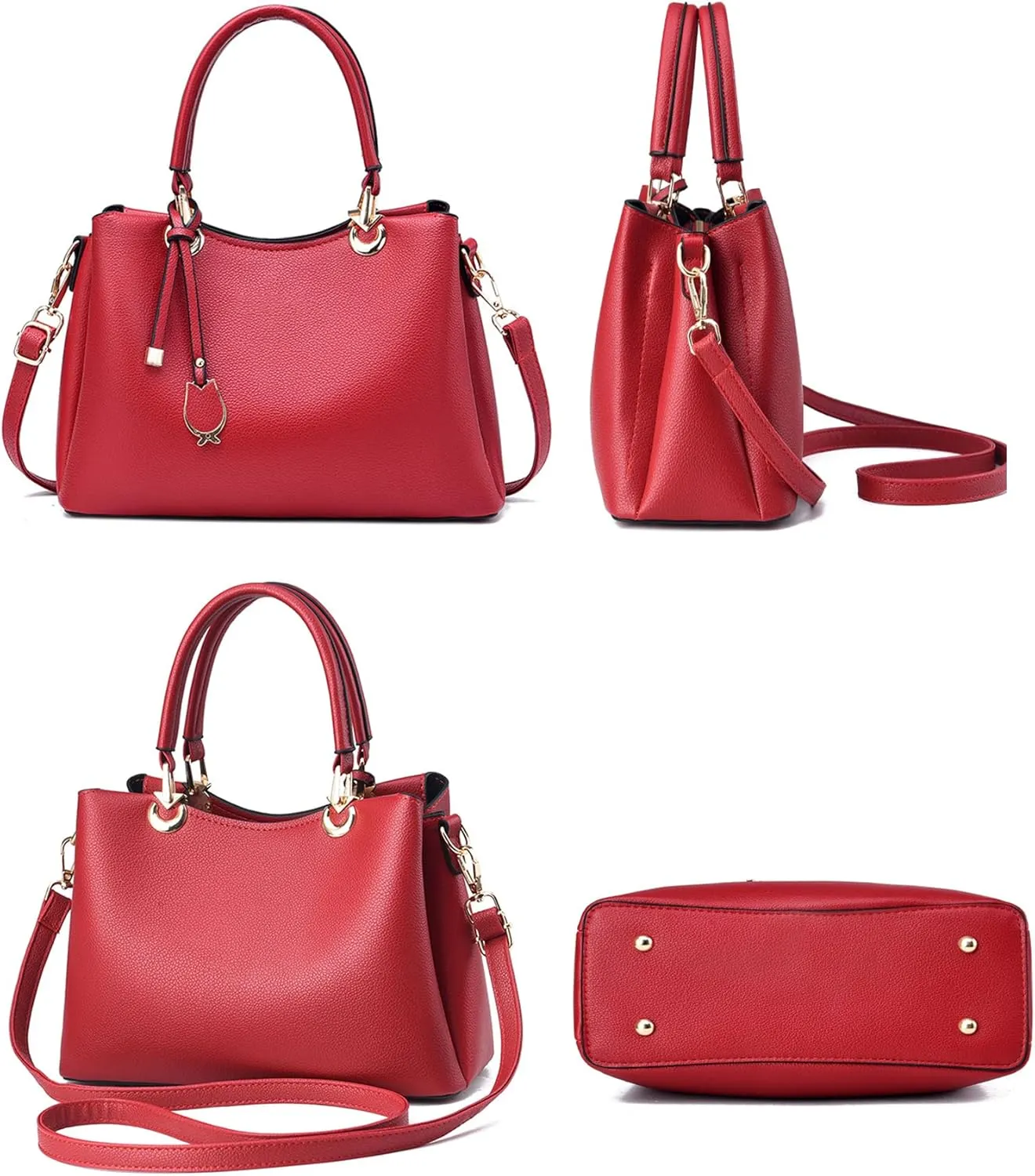 Fashion Vegan Leather Satchel Handbag for Women - Stylish Crossbody Bag & Top Handle Tote Purse