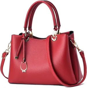 Fashion Vegan Leather Satchel Handbag for Women - Stylish Crossbody Bag & Top Handle Tote Purse