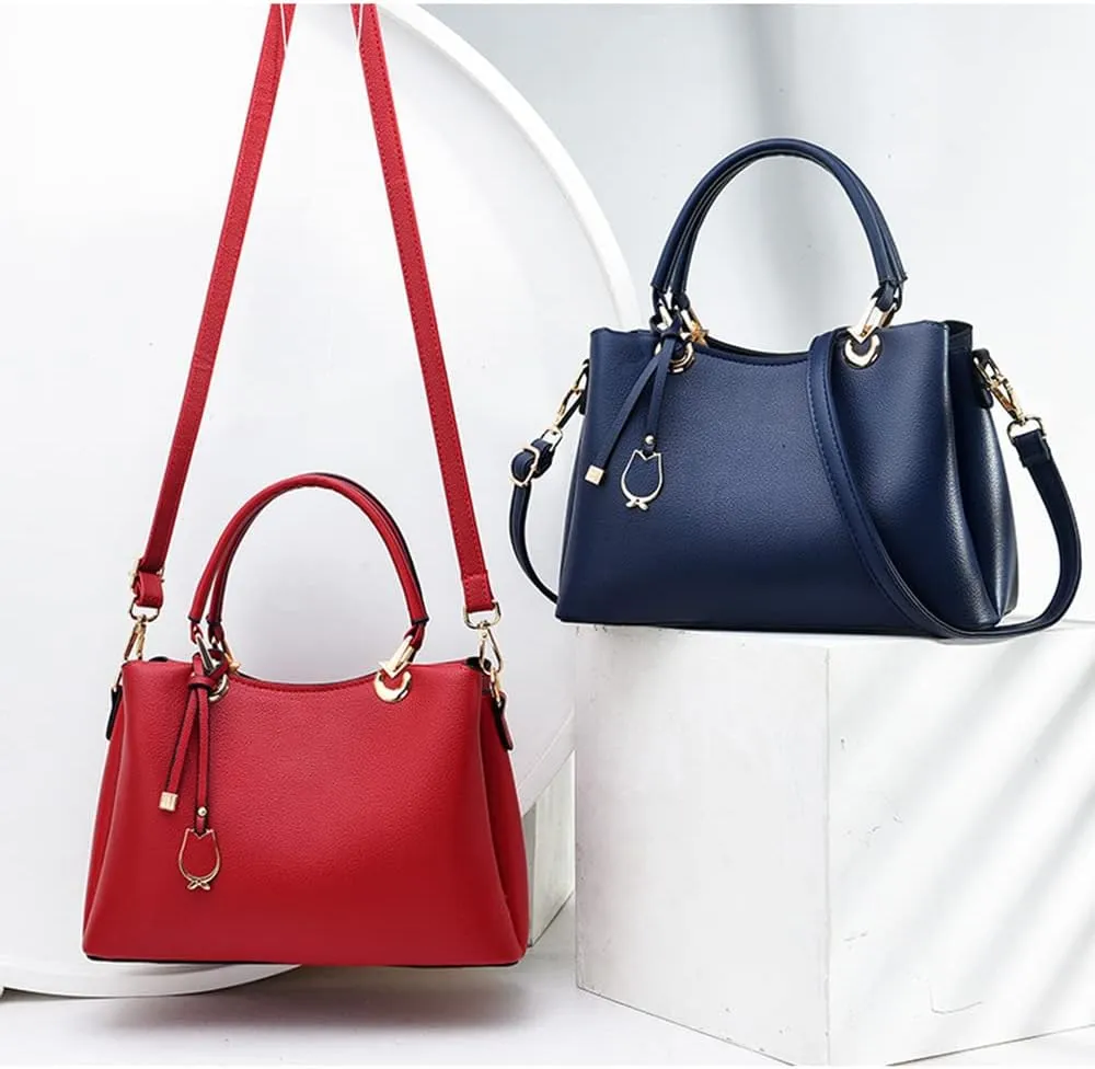 Fashion Vegan Leather Satchel Handbag for Women - Stylish Crossbody Bag & Top Handle Tote Purse