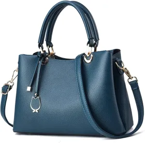 Fashion Vegan Leather Satchel Handbag for Women - Stylish Crossbody Bag & Top Handle Tote Purse